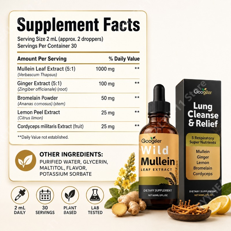 Mullein Liquid Drops Herbal Bl - đánh giá và giá Herbal Wellness For You
